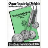 DRESDEN - Werbekarte SPARBUCH der DRESDNER BANK Künstlerkarte sign. Hellmuth Götze I