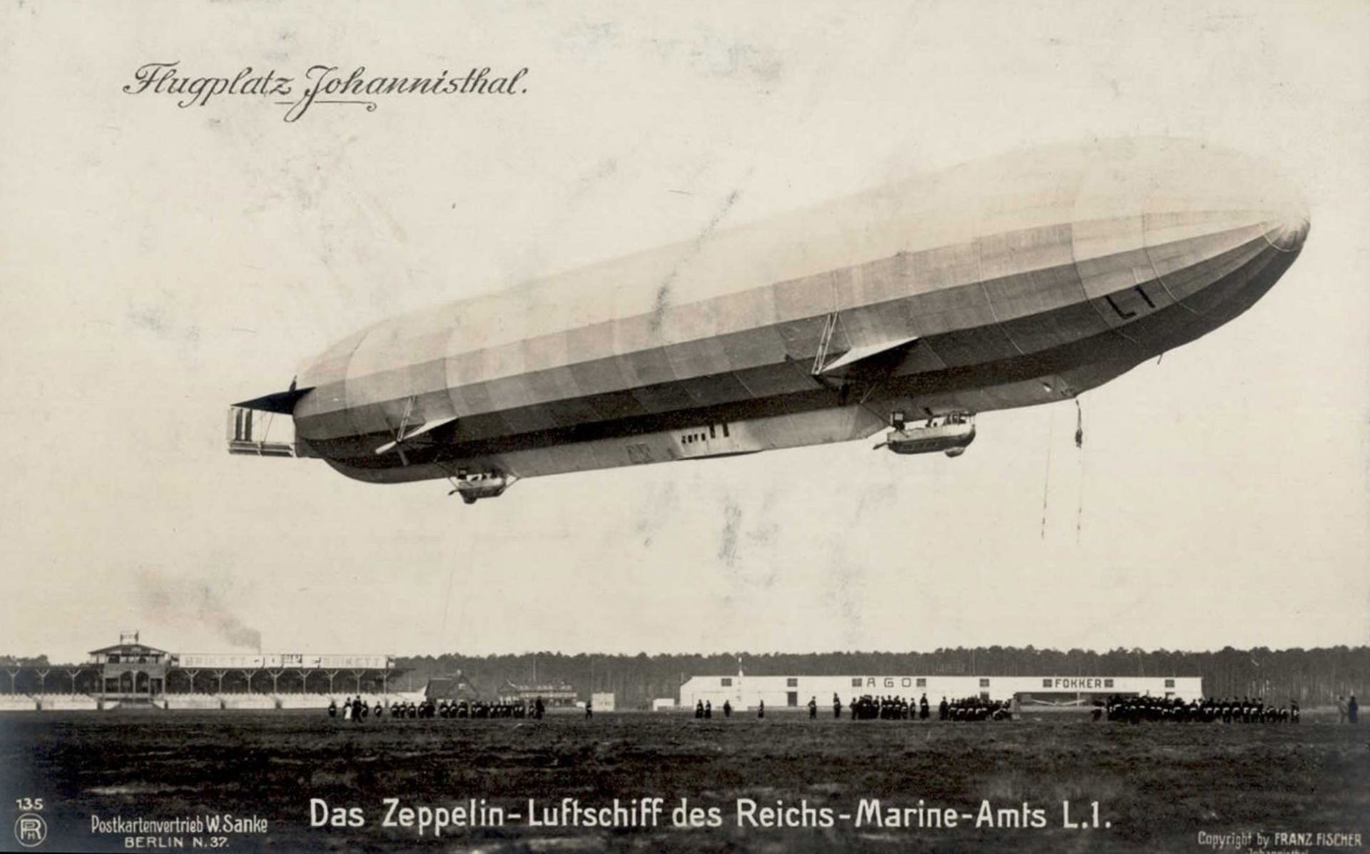 Zeppelin Berlin-Johannisthal Luftschiff L.1. Sanke-AK I-II