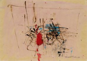 Fiedler, Arnold (Hamburg 1900 - Hamburg 1985). Composition with red Spot.