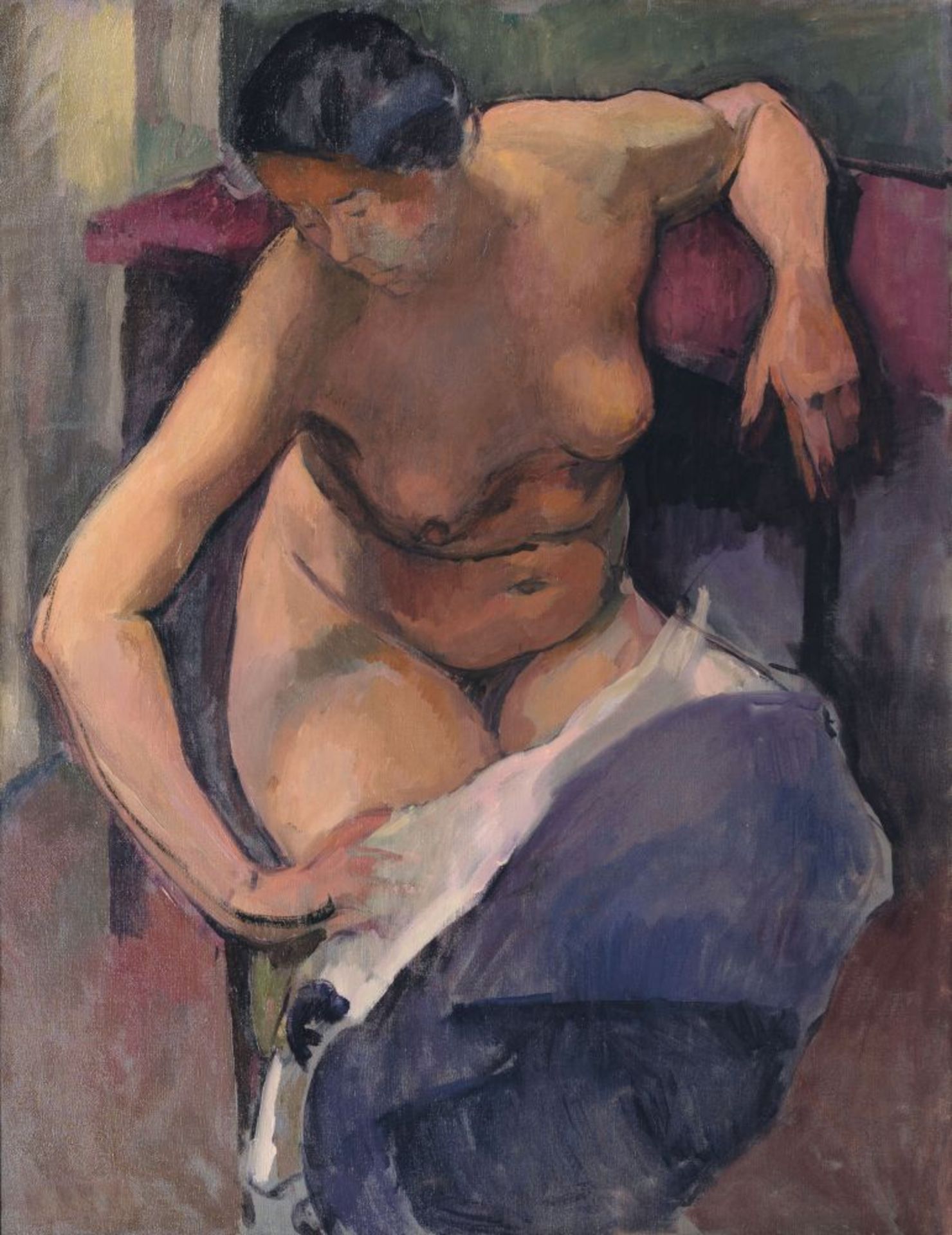 Nölken, Franz (Hamburg 1884 - La Capelle 1918). Seated Nude.