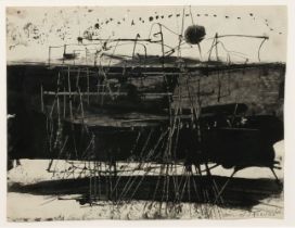 Fiedler, Arnold (Hamburg 1900 - Hamburg 1985). Dots and Lines over Black.