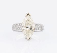 A Solitaire Diamond Ring with Marquise Diamond.