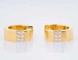 Wempe, Juwelier. A Pair of small Diamond Creoles.