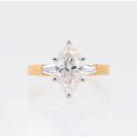 A Solitaire Diamond Ring with Marquise Diamond.