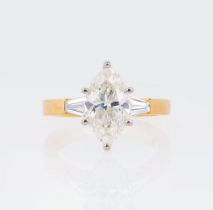 A Solitaire Diamond Ring with Marquise Diamond.