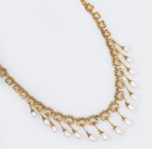 A Gold Necklace with Pearls  'Draperie de la Renaissance'.
