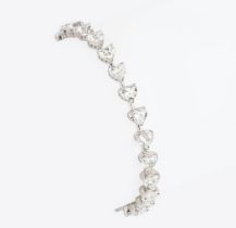 An excellent Bracelet with Rare White Heart shaped Diamonds.