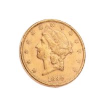 A Gold Coin '20 Dollars American Liberty Head 1899'.