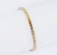 A colourful Fancy Diamond Bracelet.