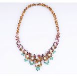 A highcarat, colourful Precious Stones Necklace 'Fiori Umbri'.