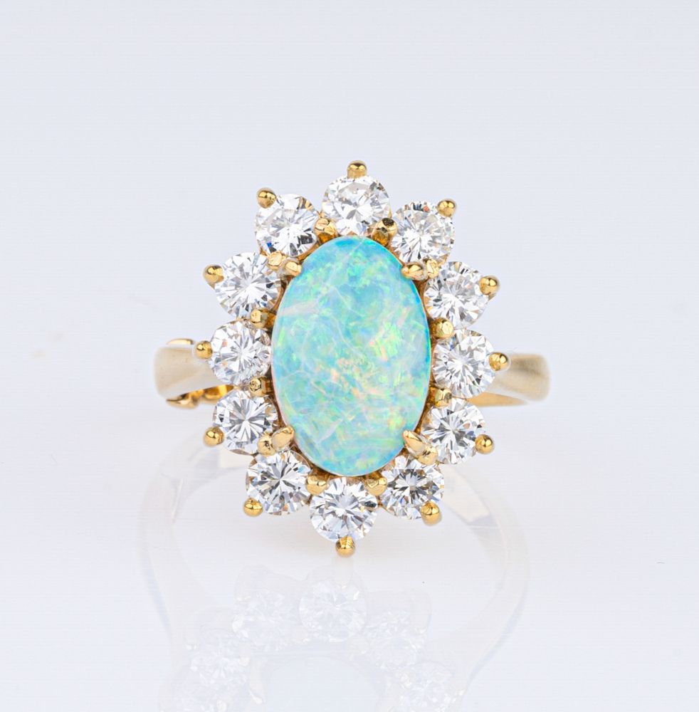 An Opal Diamond Ring.