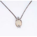 An Opal Diamond Necklace.