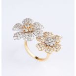 A bicolour Diamond Flower Ring.