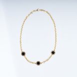 Bulgari. A Gold Necklace with Onyx 'Tubogas'.