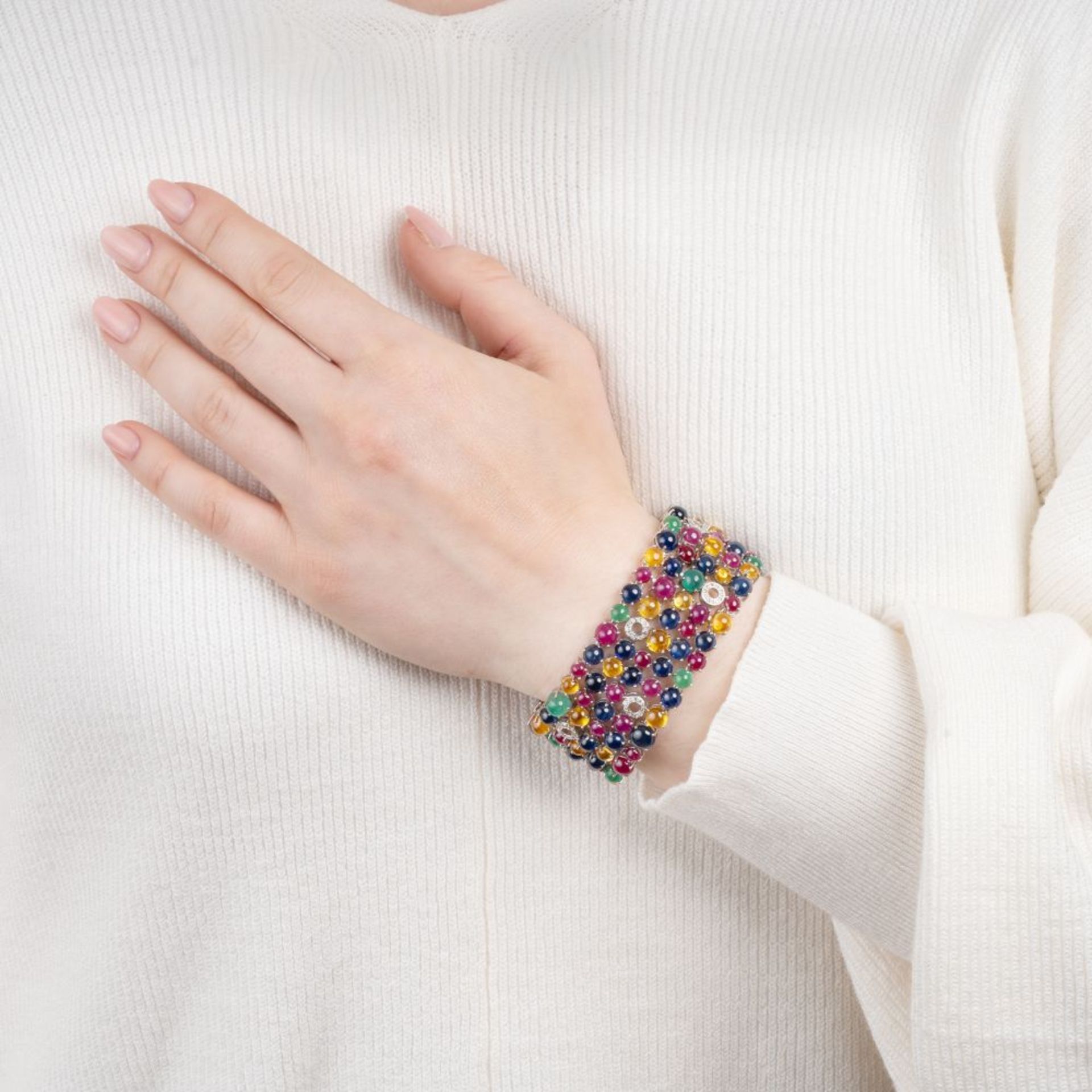 A Colourful Precious Stones Bracelet 'Tutti Frutti'. - Image 4 of 4