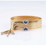 Außergewöhnliches Vintage Gold-Armband mit Saphir-Brillant-Schließe.