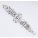 An exquisite, highcarat Art-déco Diamond Bracelet.