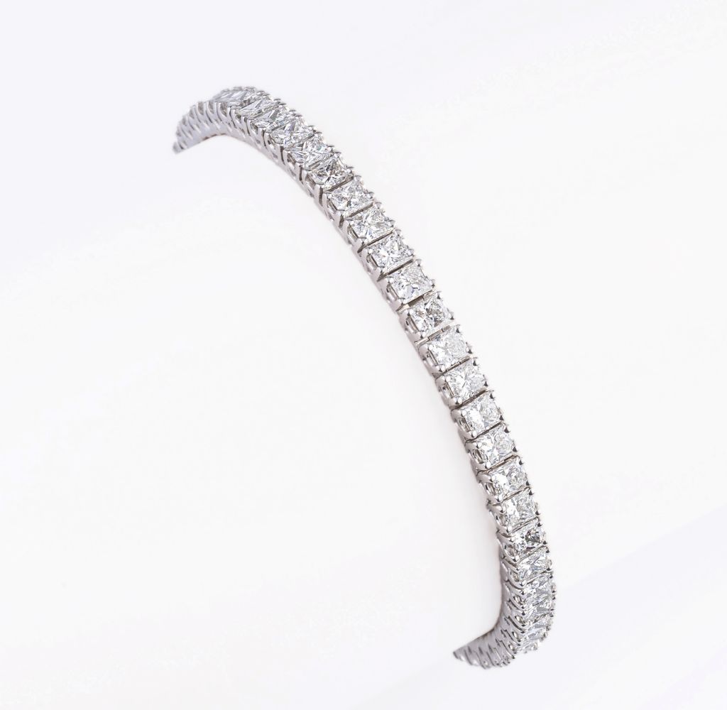 A high-carat, fine-white Diamond Bracelet.