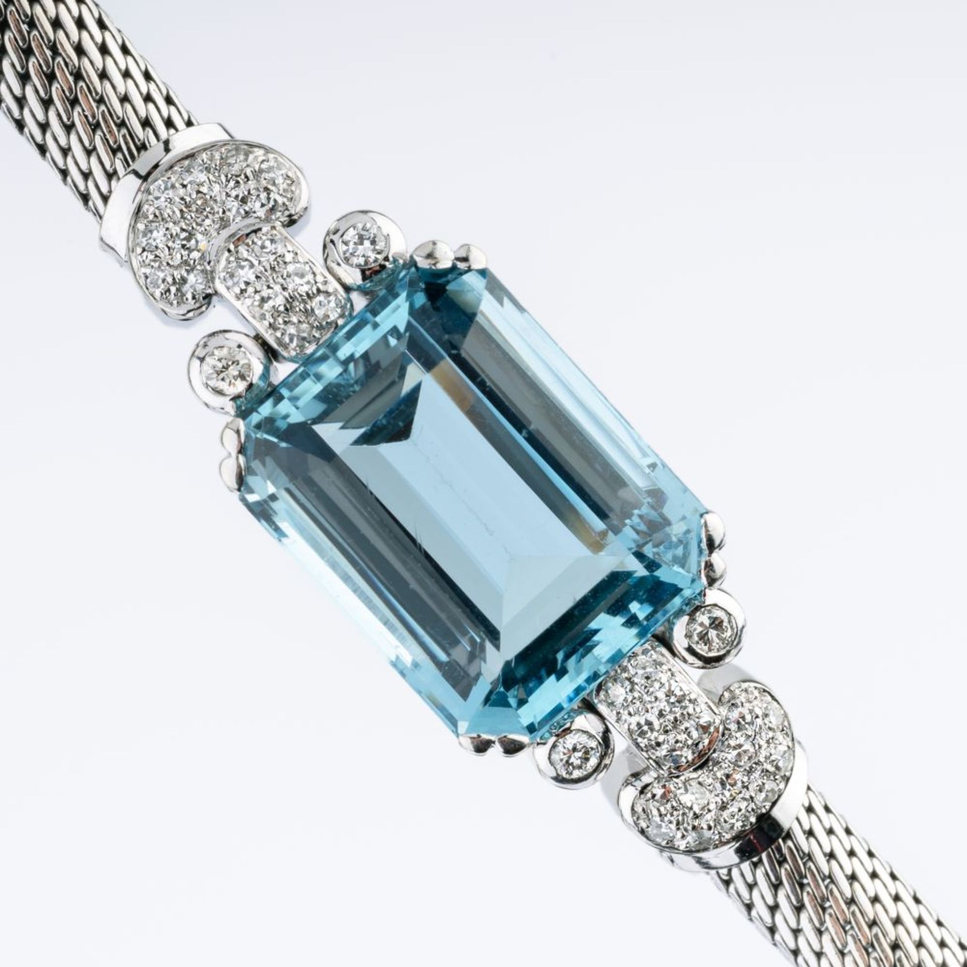 Diamant-Armband mit farbintensivem Aquamarin 'Santa Maria'. - Bild 2 aus 3
