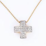 Wempe, Juwelier. A Diamond Pendant 'Cross' with Necklace.