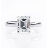 A Highcarat Solitaire Diamond Ring in Emerald cut.
