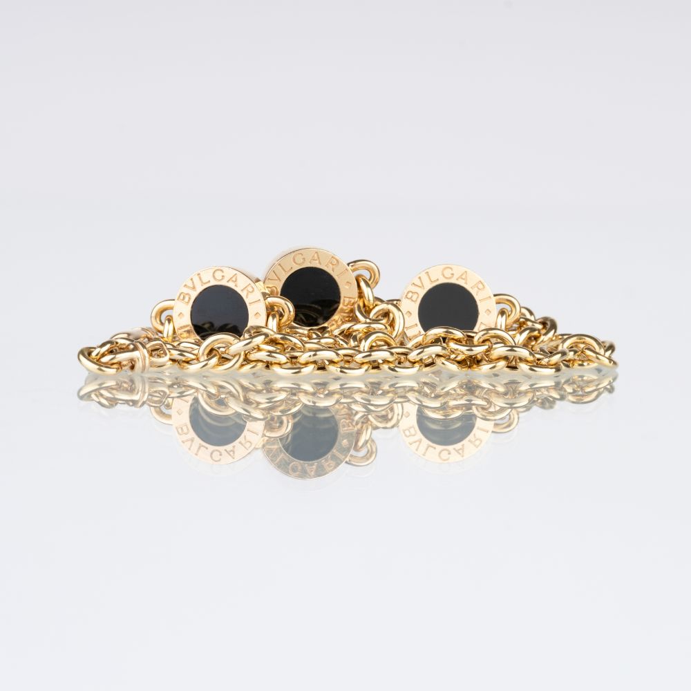 Bulgari. A Gold Necklace with Onyx 'Tubogas'. - Image 3 of 3