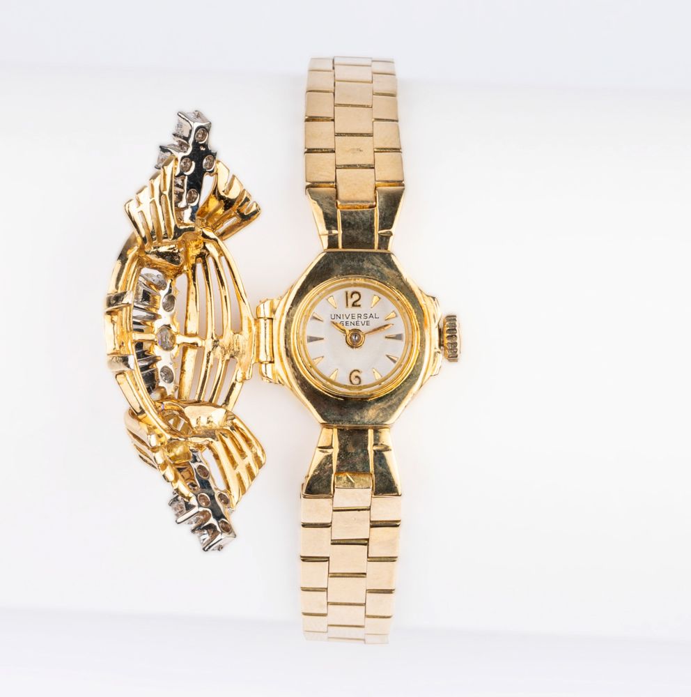 Universal Genève. A Vintage Lady's Wristwatch with Diamonds by Knoll & Pregizer. - Image 2 of 3