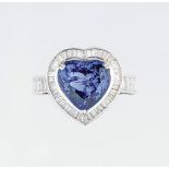 A fine Heart Tanzanite Diamond Ring.