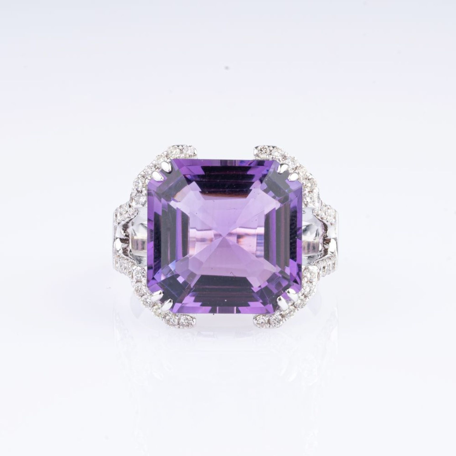 Amethyst-Brillant-Cocktailring. - Bild 2 aus 3