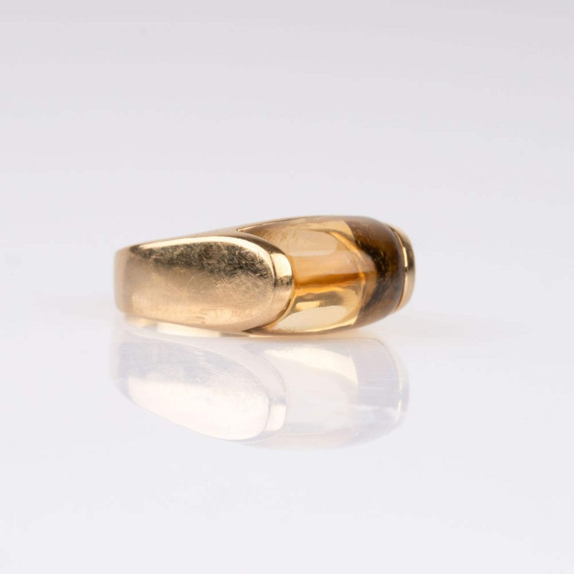 Bulgari. A Gold Ring with Citrine 'Tronchetto'. - Image 2 of 2