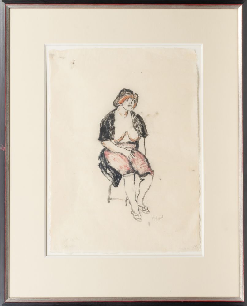 Tappert, Georg (Berlin 1880 - Berlin 1957). Betty, seated. - Image 2 of 2