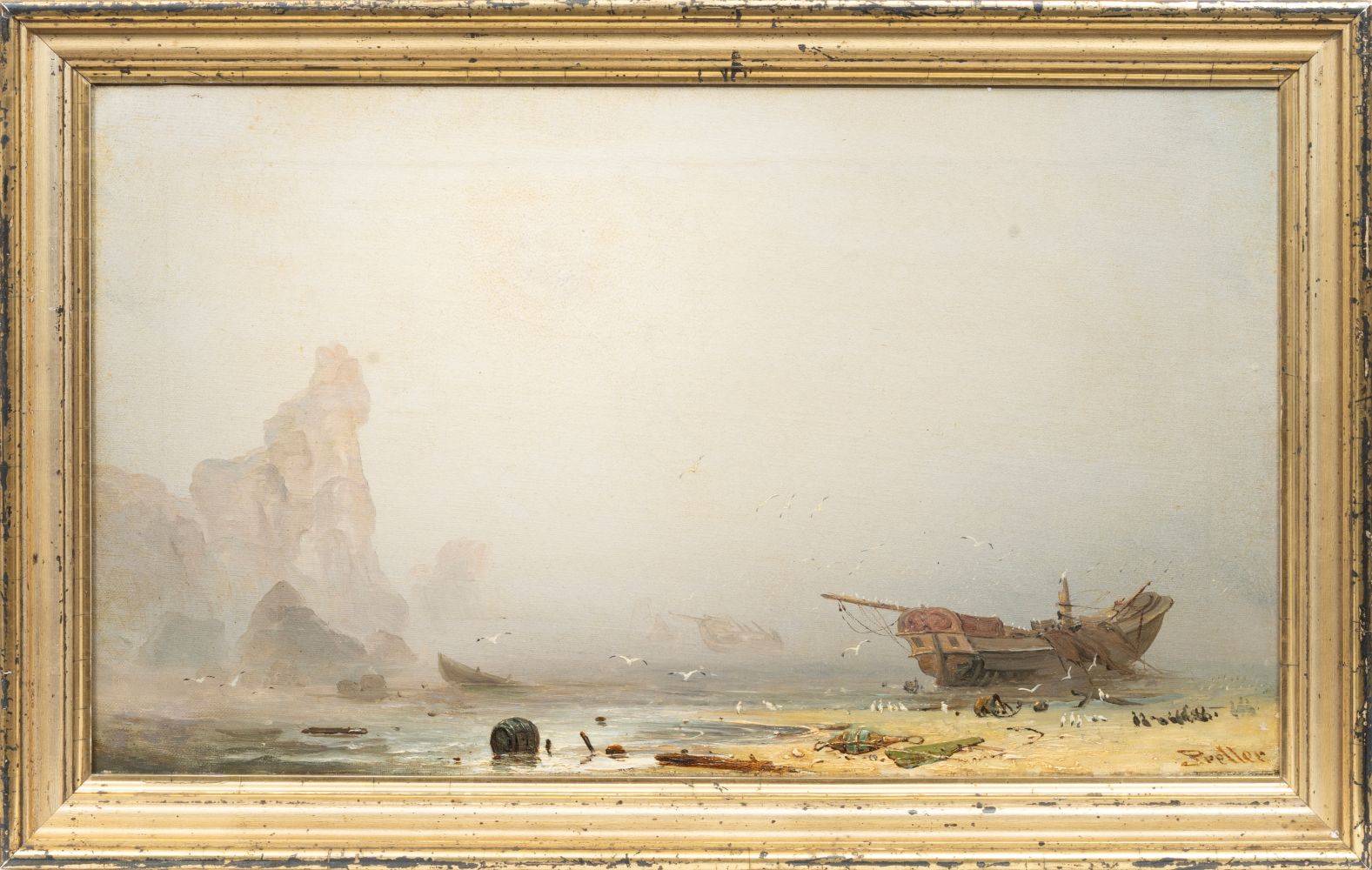Preller d. J., Friedrich (Weimar 1838 - Dresden 1901). Rocky Coast in Morning Mist. - Image 2 of 2