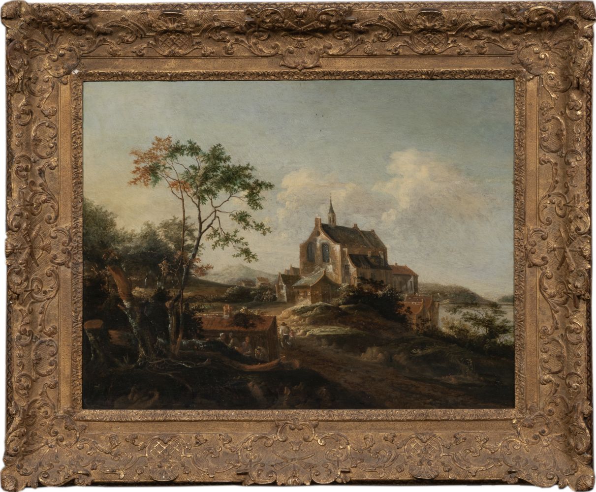 Johann Melchior Roos (Heidelberg 1663 - Kassel 1731). Landschaft mit Kirche. - Bild 2 aus 2