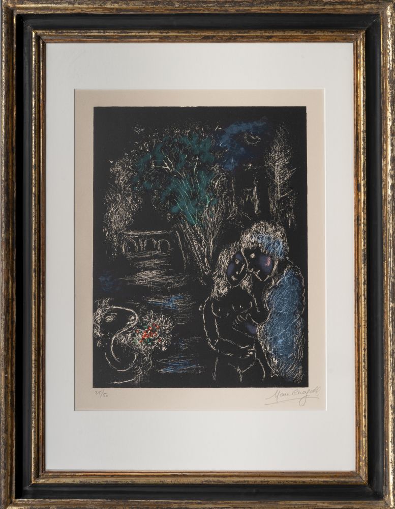 Chagall, Marc (Witebsk 1887 - St.-Paul-de-Vence 1985). L'arbre vert aux amoureux. - Image 2 of 2