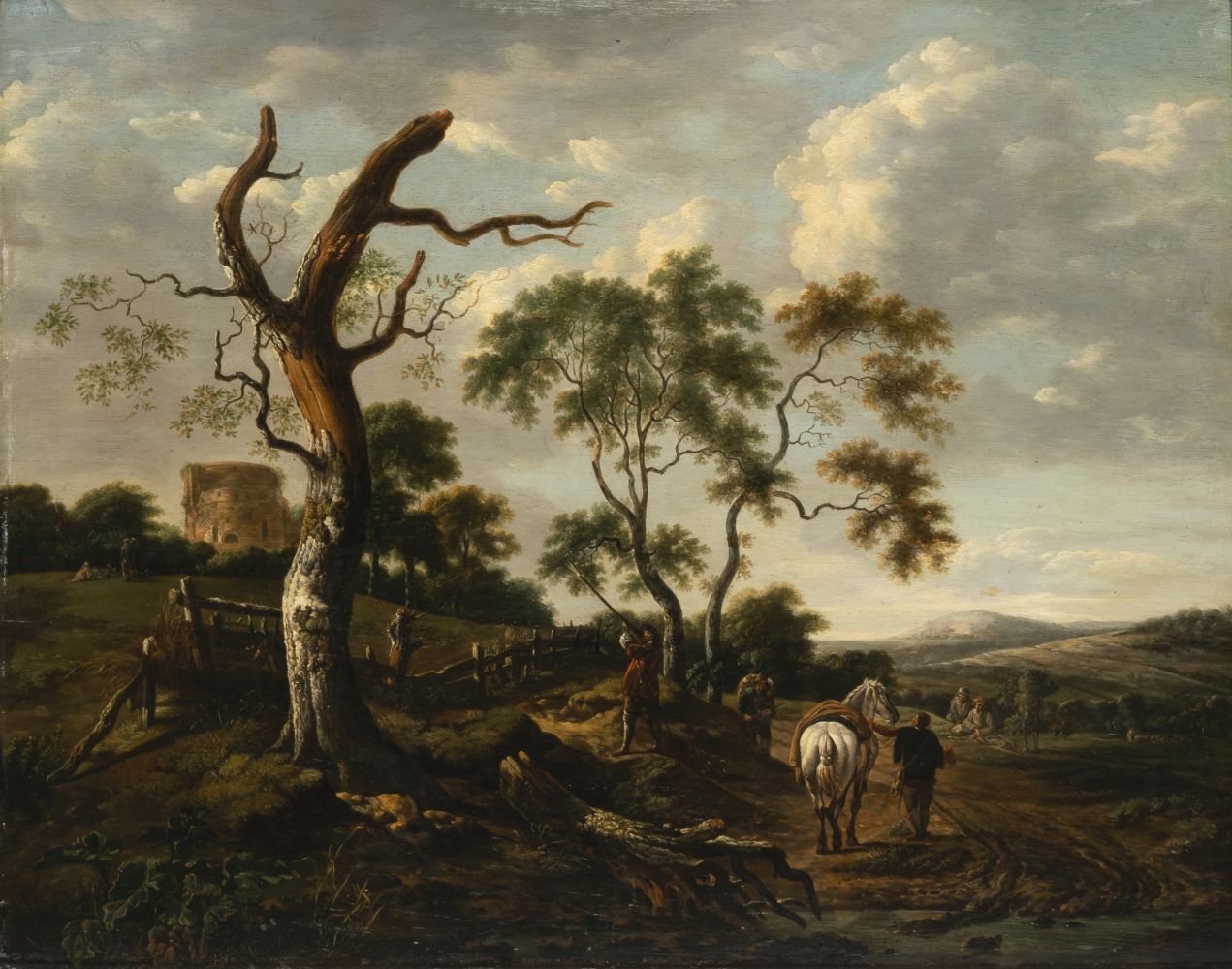 Jan Wijnants (Haarlem um 1632 - Amsterdam 1684). Vogeljäger in der Campagna.