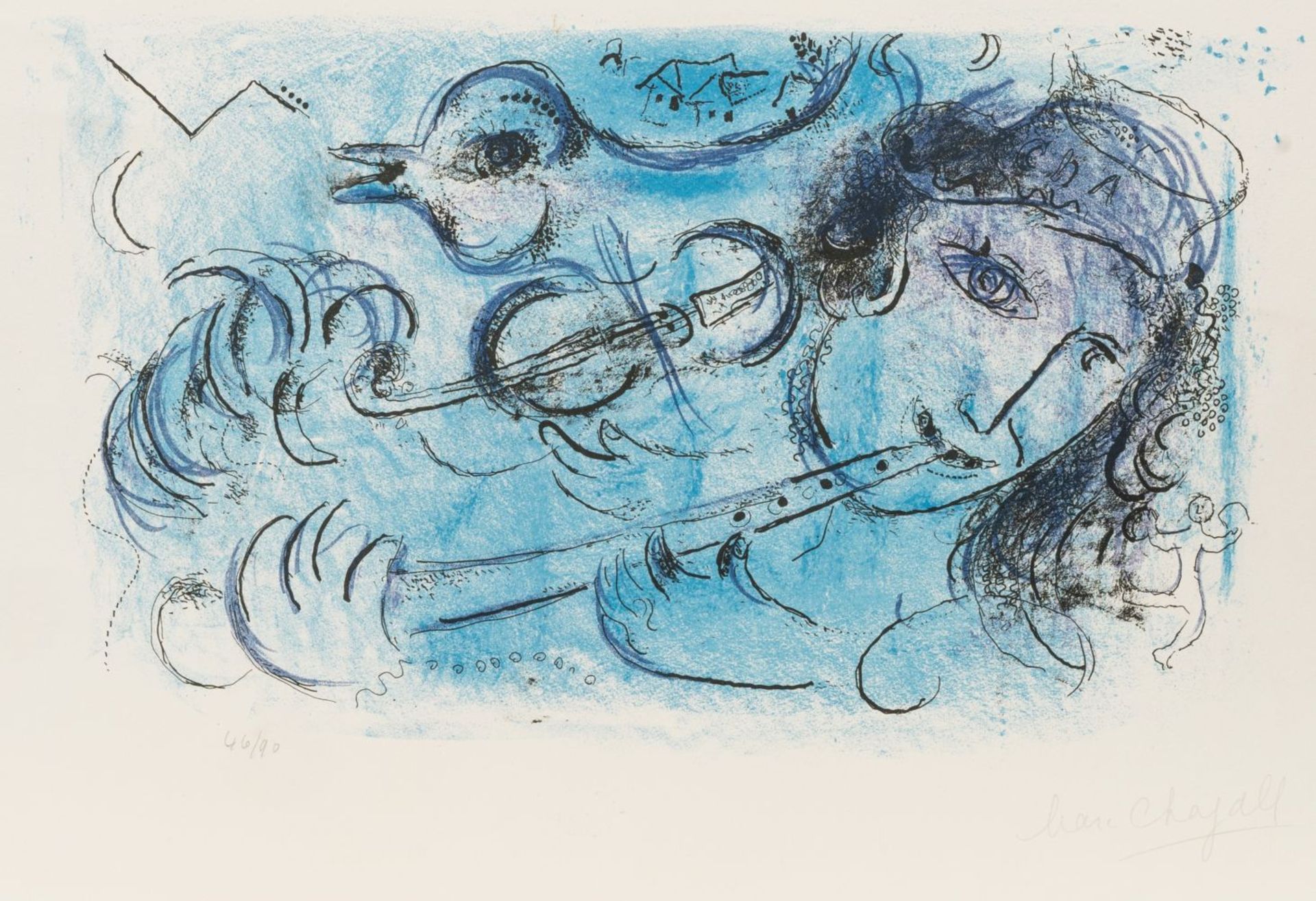 Chagall, Marc (Witebsk 1887 - St.-Paul-de-Vence 1985). Joueur de Flute.