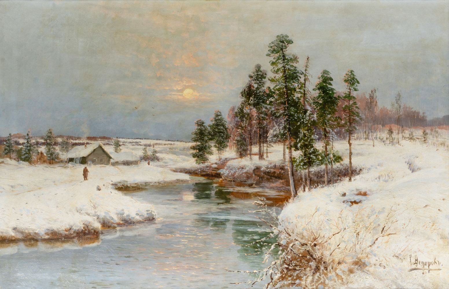 Fedorov, Simeon Fedorovich (1867 - 1910). Winter, Sunset.