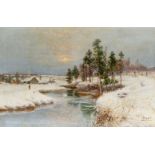 Simeon Fedorovich Fedorov (1867 - 1910). Winter, Sonnenuntergang.