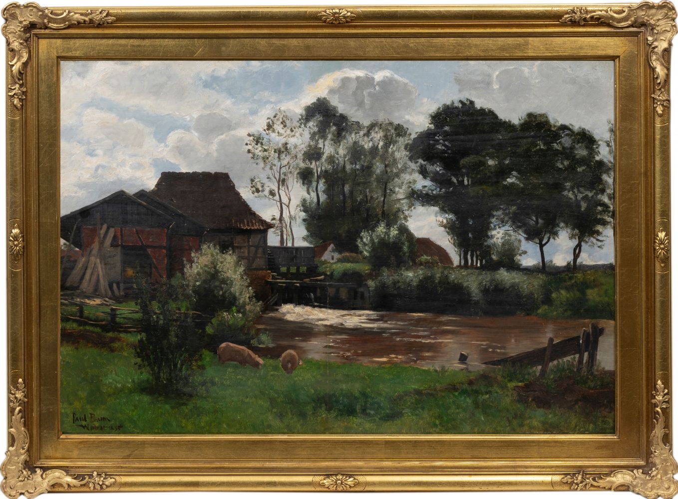 Paul Baum (Meißen 1859 - San Gimignano 1932). Wassermühle. - Bild 2 aus 2