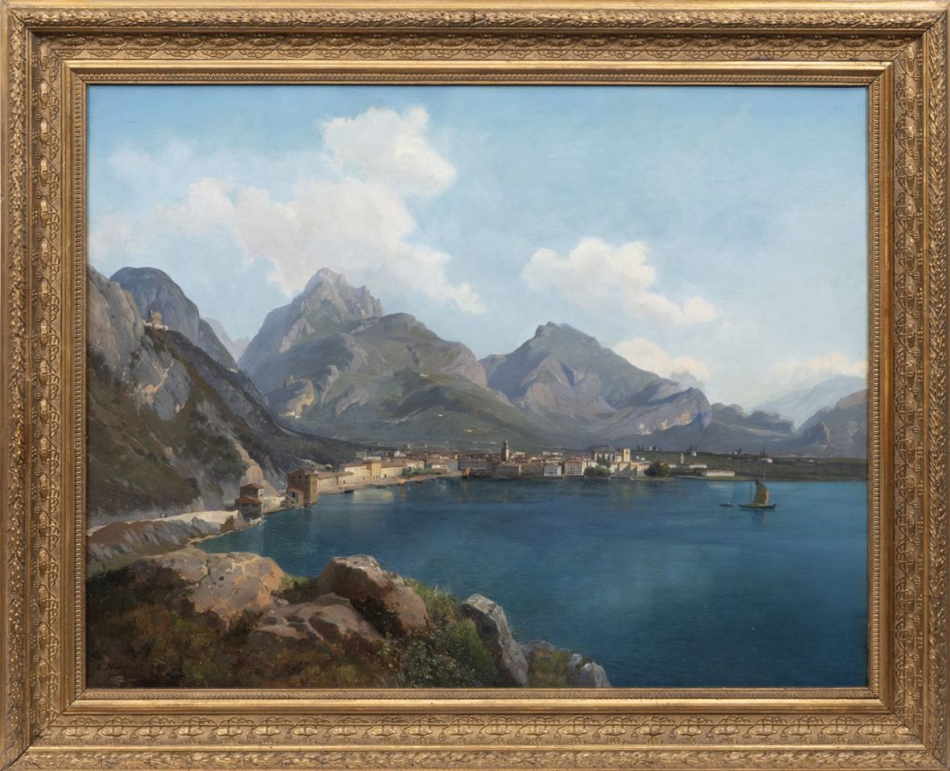 Hummel, Carl (Weimar 1821 - Weimar 1907). Riva del Garda. - Image 2 of 2