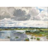 Koester, Alexander (Bergneustadt 1864 - München 1932). Lake Shore with Dark Clouds.