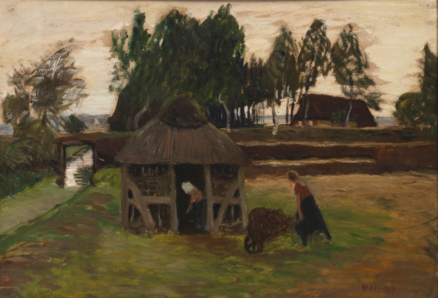 Modersohn, Otto (Soest 1865 - Fischerhude 1943). Making Turf.