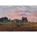 Hans am Ende (Trier 1864 - Stettin 1918). Abendhimmel über dem Moor.