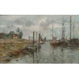 Rudolf Höckner (Wolkenstein 1864 - Bad Mergentheim 1942). Hafen von Schulau.