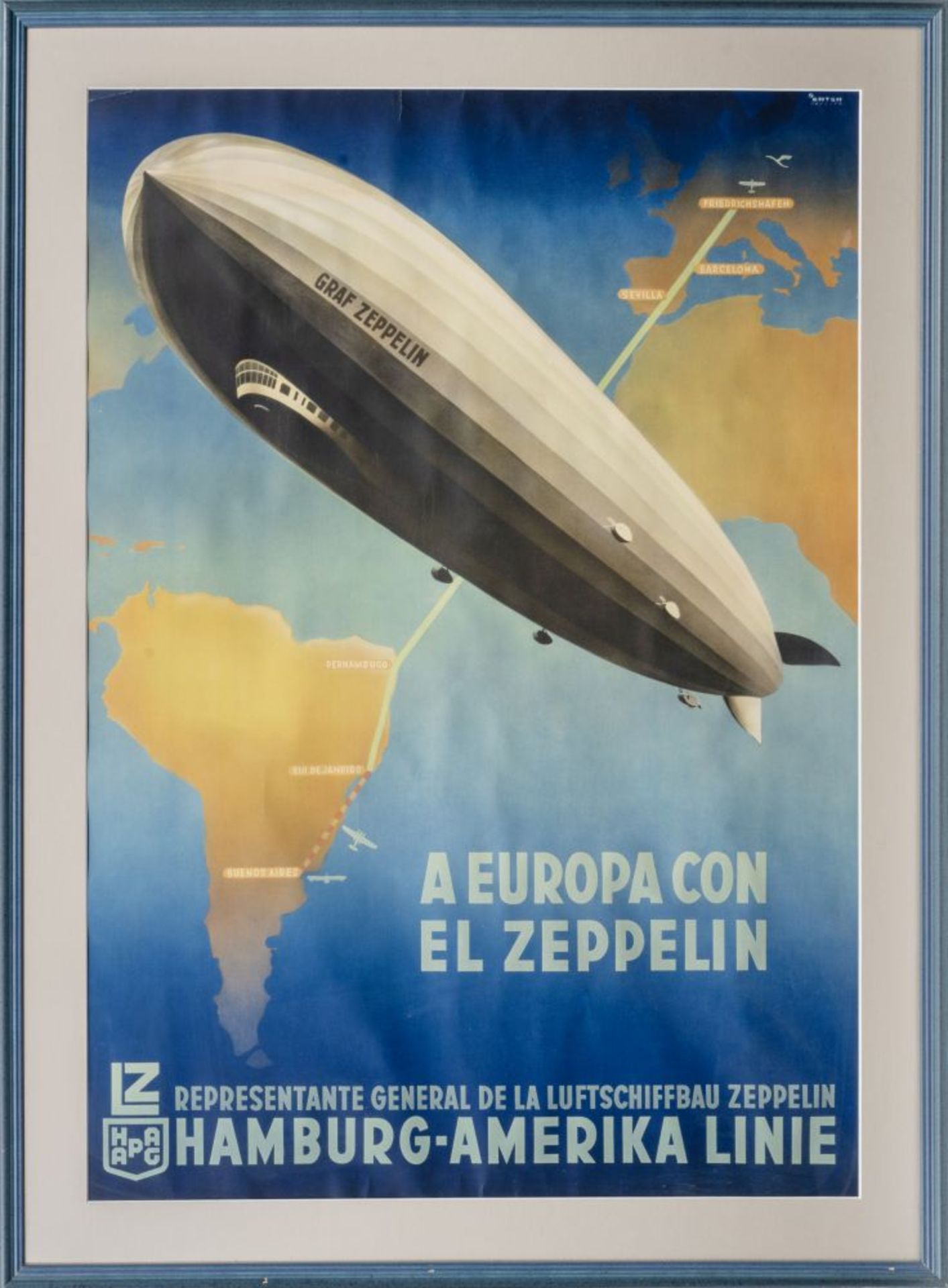 Ottomar Anton (Hamburg 1895 - Hamburg 1976). A Europa con el Zeppelin. - Bild 2 aus 2