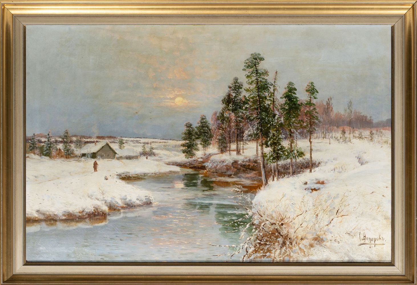 Fedorov, Simeon Fedorovich (1867 - 1910). Winter, Sunset. - Image 2 of 2