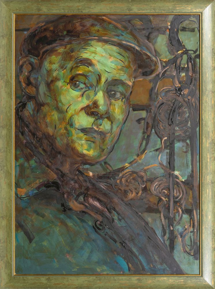 Griesel, Bruno (Jena 1960). Portrait in Green. - Image 2 of 2