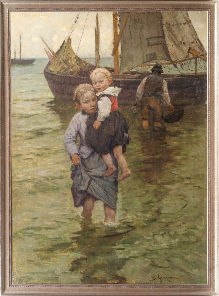 Berthold Genzmer (Boggusch/Westpreußen 1858 - Königsberg 1927). Die Kinder des Fischers. - Bild 2 aus 2
