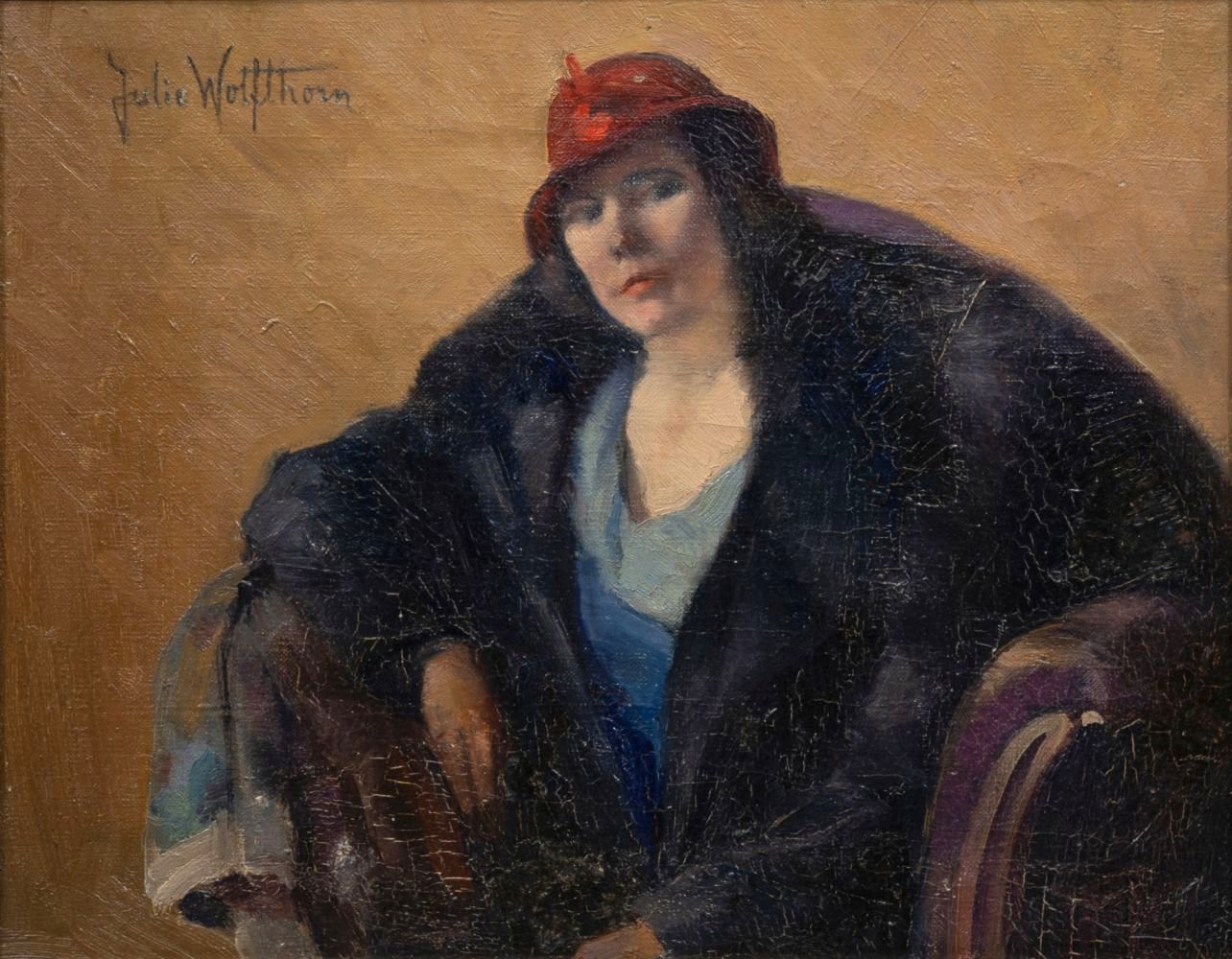Wolfthorn, Julie (Thorn 1868 - Theresienstadt 1944). Red Hat.