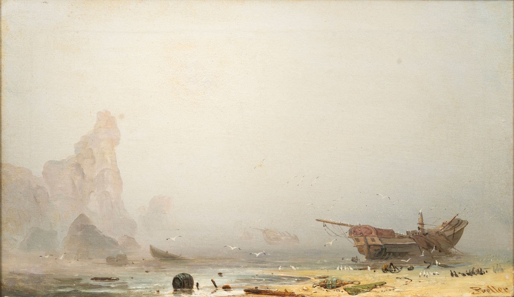 Preller d. J., Friedrich (Weimar 1838 - Dresden 1901). Rocky Coast in Morning Mist.